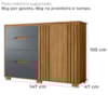 Comoda Texas 4 Gavetas 2 Portas 147 cm Freijo Cinza Moval