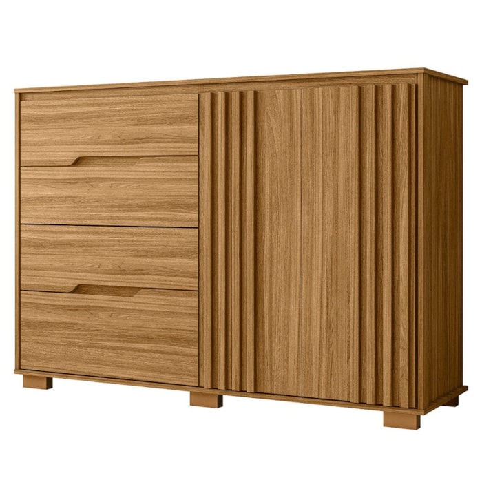 Comoda Texas 4 Gavetas 2 Portas 147 cm Freijo Moval