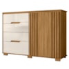 Comoda Texas 4 Gavetas 2 Portas 147 cm Freijo Off White Moval