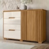 Comoda Texas 4 Gavetas 2 Portas 147 cm Freijo Off White Moval