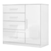 Comoda Venus 4 Gavetas 1 Porta 98 cm Branco Flex Moval