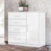 Comoda Venus 4 Gavetas 1 Porta 98 cm Branco Flex Moval