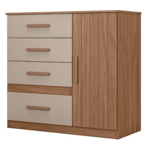 Comoda Venus 4 Gavetas 1 Porta 98 cm Carvalho Fendi Friso Moval Comoda Venus 4 Gavetas 1 Porta 98 cm Carvalho Fendi Friso Moval