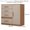 Comoda Venus 4 Gavetas 1 Porta 98 cm Carvalho Fendi Friso Moval