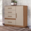 Comoda Venus 4 Gavetas 1 Porta 98 cm Carvalho Fendi Friso Moval