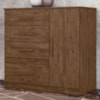 Comoda Venus 4 Gavetas 1 Porta 98 cm Castanho Wood Flex Moval