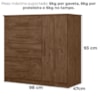 Comoda Venus 4 Gavetas 1 Porta 98 cm Castanho Wood Flex Moval