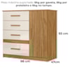 Comoda Venus 4 Gavetas 1 Porta 98 cm Freijo Off White Friso Moval