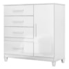 Comoda Venus 4 Gavetas 1 Porta Com Pes 98 cm Branco Flex Moval