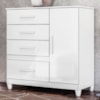 Comoda Venus 4 Gavetas 1 Porta Com Pes 98 cm Branco Flex Moval