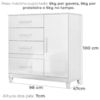 Comoda Venus 4 Gavetas 1 Porta Com Pes 98 cm Branco Flex Moval