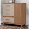 Comoda Venus 4 Gavetas 1 Porta Com Pes 98 cm Carvalho Fendi Friso Moval
