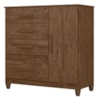 Comoda Venus 4 Gavetas 1 Porta Com Pes 98 cm Castanho Wood Flex Moval