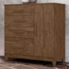 Comoda Venus 4 Gavetas 1 Porta Com Pes 98 cm Castanho Wood Flex Moval