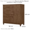 Comoda Venus 4 Gavetas 1 Porta Com Pes 98 cm Castanho Wood Flex Moval