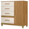 Comoda Venus 4 Gavetas 1 Porta Com Pes 98 cm Freijo Off White Friso Moval