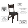 Conjunto 02 Cadeiras Estofadas Pes MDF Milano 40000 Amendoa Preto PLN