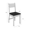 Conjunto 02 Cadeiras Estofadas Pes MDF Milano 40000 Branco Preto PLN