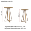 Conjunto 2 Mesas Laterais Sala Estar 27958 Hanover Dourado Artesano