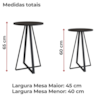 Conjunto 2 Mesas Laterais Sala Estar 27958 Preto Artesano