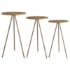 Conjunto 3 Mesas Laterais Sala Estar 27957 Hanover Dourado Artesano