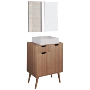 Conjunto 3 Peças Para Banheiro BN3600X37X38 Amendoa Metalizado Tecno Mobili Conjunto 3 Peças Para Banheiro BN3600X37X38 Amendoa Metalizado Tecno Mobili