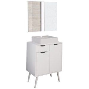 Conjunto 3 Peças Para Banheiro BN3600X37X38 Branco Metalizado Tecno Mobili Conjunto 3 Peças Para Banheiro BN3600X37X38 Branco Metalizado Tecno Mobili
