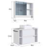 Conjunto Armario e Gabinete Com Cuba 60cm Branco PRODDY