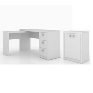 Conjunto Escritorio 02 Peças CJ9 Branco Tecno Mobili Conjunto Escritorio 02 Peças CJ9 Branco Tecno Mobili