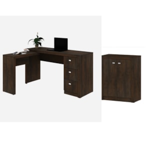 Conjunto Escritorio 02 Peças CJ9 Rustico Tecno Mobili Conjunto Escritorio 02 Peças CJ9 Rustico Tecno Mobili