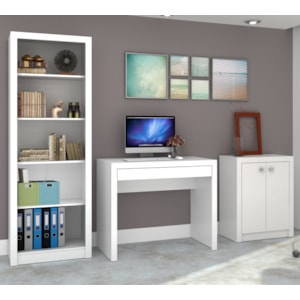 Conjunto Escritorio Completo 3 Peças CJ16 Branco Tecno Mobili Conjunto Escritorio Completo 3 Peças CJ16 Branco Tecno Mobili