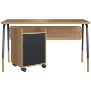 Conjunto Escritorio Home Office 2 Peças 27988X27998 Nero Hanover Artesano Conjunto Escritorio Home Office 2 Peças 27988X27998 Nero Hanover Artesano