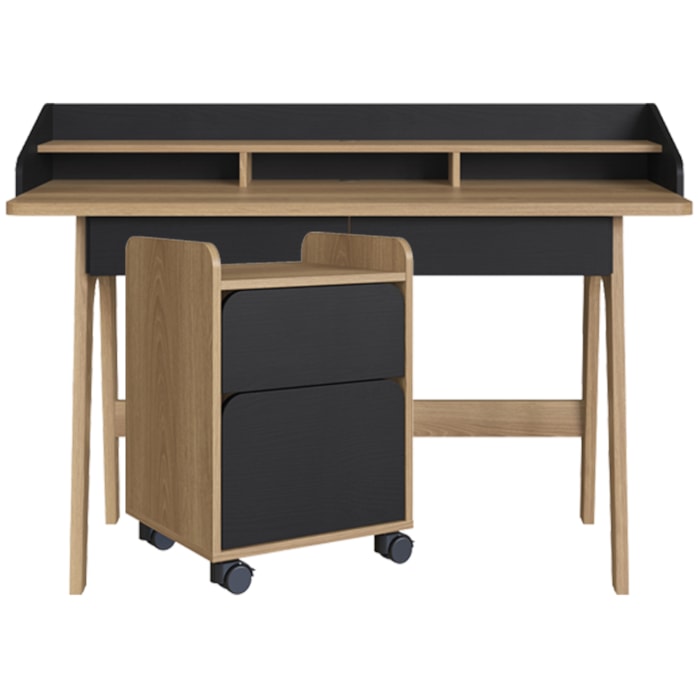 Conjunto Escritório Home Office 2 Peças 27999X27998 Nero Hanover Artesano