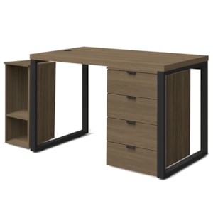 Conjunto Escritorio Industrial 3 Peças 120 cm Frame Munique Kappesberg Conjunto Escritorio Industrial 3 Peças 120 cm Frame Munique Kappesberg