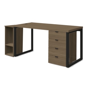 Conjunto Escritorio Industrial 3 Peças 150 cm Frame Munique Kappesberg