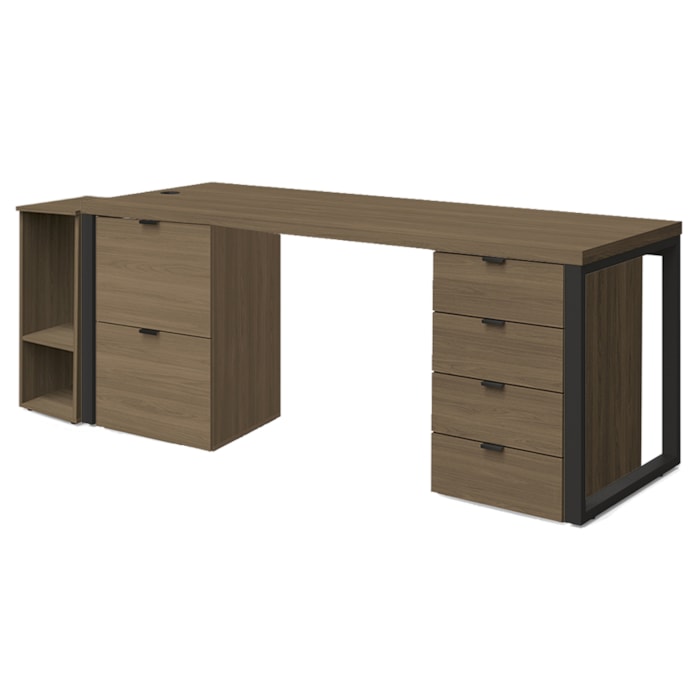 Conjunto Escritorio Industrial 4 Peças Frame Munique Kappesberg