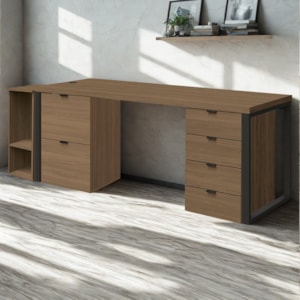 Conjunto Escritorio Industrial 4 Peças Frame Munique Kappesberg