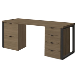 Conjunto Escritorio Industrial Mesa e Gaveteiros Frame Munique Kappesberg