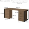 Conjunto Escritorio Industrial Mesa e Gaveteiros Frame Munique Kappesberg