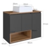 Conjunto Gabinete Suspenso 80 cm Com Cuba BL9220 Mell Grafite FAEM