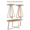 Conjunto Mesa De Centro Sala De Estar 27959 Hanover Dourado Artesano
