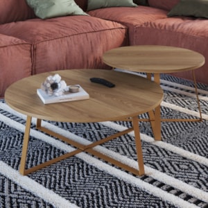 Conjunto Mesa De Centro Sala De Estar 27960 Hanover Dourado Artesano