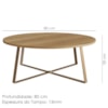 Conjunto Mesa De Centro Sala De Estar 27960 Hanover Dourado Artesano