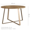 Conjunto Mesa De Centro Sala De Estar 27960 Hanover Dourado Artesano