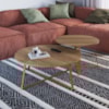 Conjunto Mesa De Centro Sala De Estar 27960 Hanover Dourado Artesano