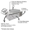 Conjunto Para Banheiro Armarios Com Cuba BN1 Marmore Branco Tecno Mobili