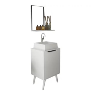 Conjunto Para Banheiro Gabinete Com Cuba e Espelheira Branco BN3630x41x42 Tecno Mobili Conjunto Para Banheiro Gabinete Com Cuba e Espelheira Branco BN3630x41x42 Tecno Mobili