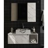 Conjunto Para Banheiro Gabinete E Espelheira BN3601x02 Marmore Branco Tecno Mobili
