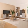 Conjunto Para Sala Rack TV 60 Pol Carvalho Branco Grafite Prata ARLY