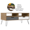 Conjunto Para Sala Rack TV 60 Pol Carvalho Branco Grafite Prata ARLY